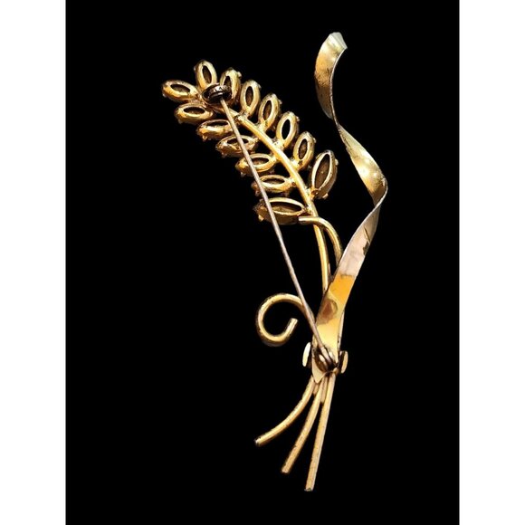 Beautiful Unsigned Sterling Flower Spray Brooch Attributed To Coro (A4878) - Picture 3 of 3